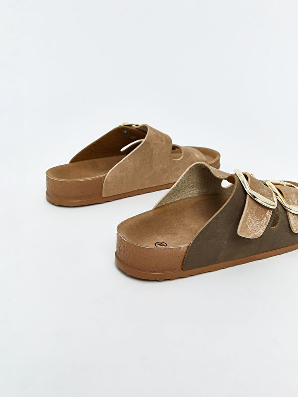 Deri Görünümlü Kadın Terlik - Görsel 6