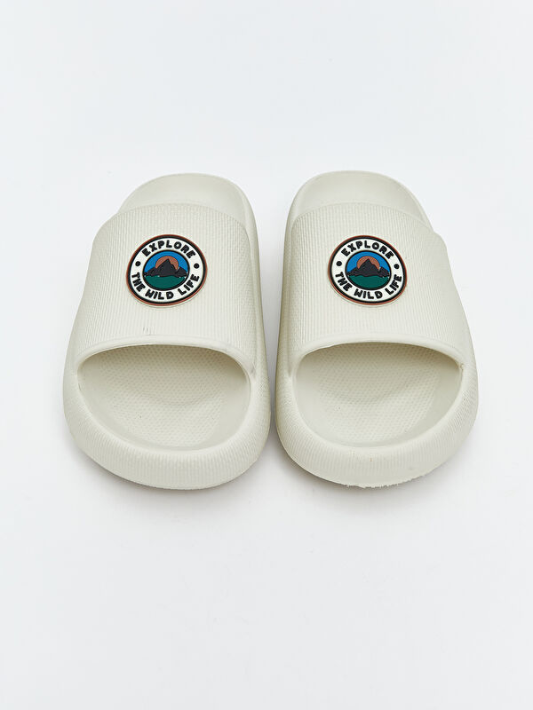 Tek Bantlı Baskılı Erkek Terlik - Görsel 4