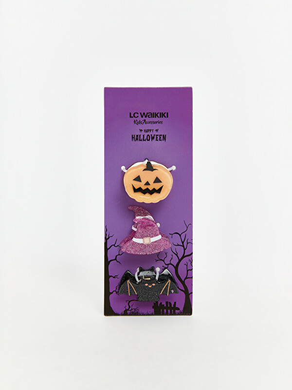 LCW JOY Pumpkin Figured Girl Hair Clip Set of 3 - W5EM20Z4-M0T