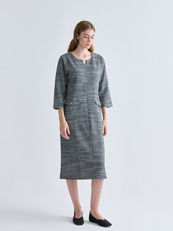 LCW Grace Notch Neck A-Line Dress