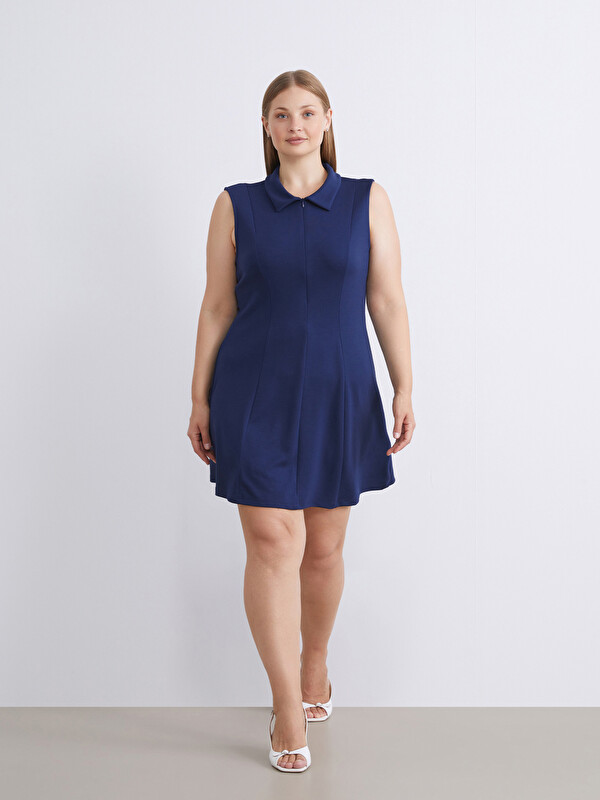 LCWAIKIKI Classic Polo Yaka A Kesim Mini Elbise