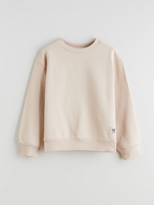 LCW Kids Bisiklet Yaka Fiyonk Detaylı Kız Çocuk Kalın Sweatshirt