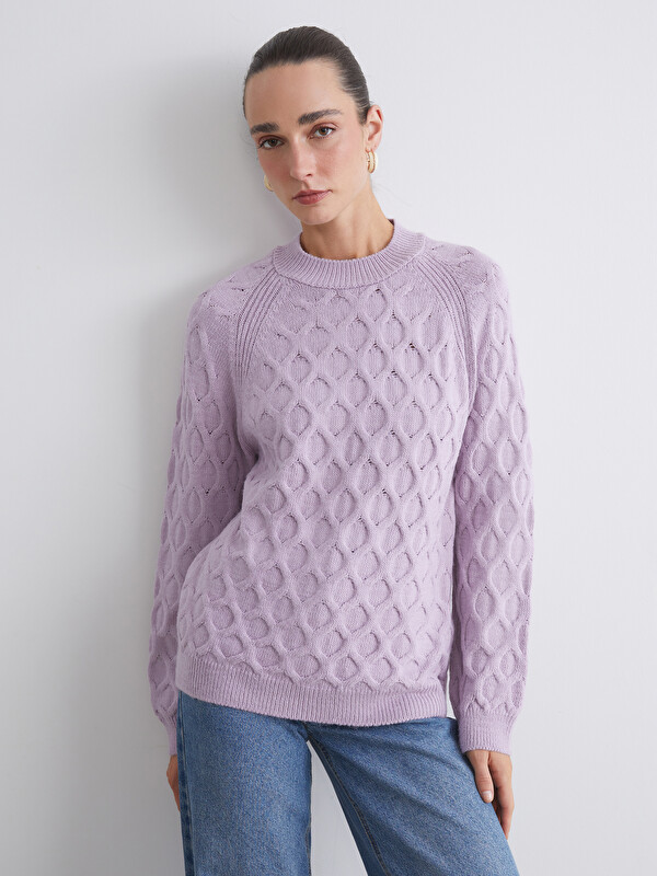 LCWAIKIKI Classic Crew Neck Self-Patterned Women's Knitwear Sweater