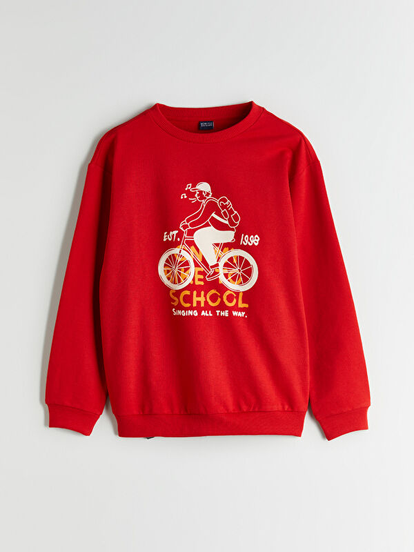 LCW ECO Bisiklet Yaka Erkek Çocuk Sweatshirt
