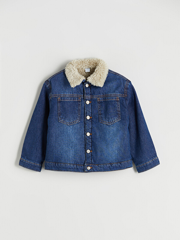 LCW Kids Kürk Yaka Erkek Çocuk Jean Ceket