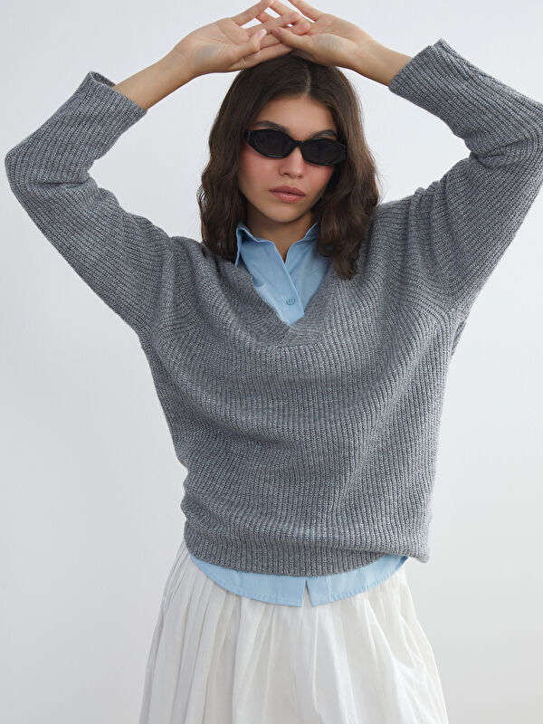 XSIDE V Neck Women's Knitwear Sweater