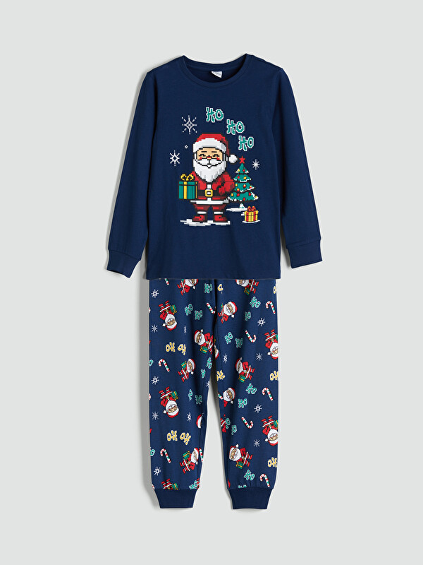 LCW Kids Crew Neck New Year Themed Boys' Pyjama Set