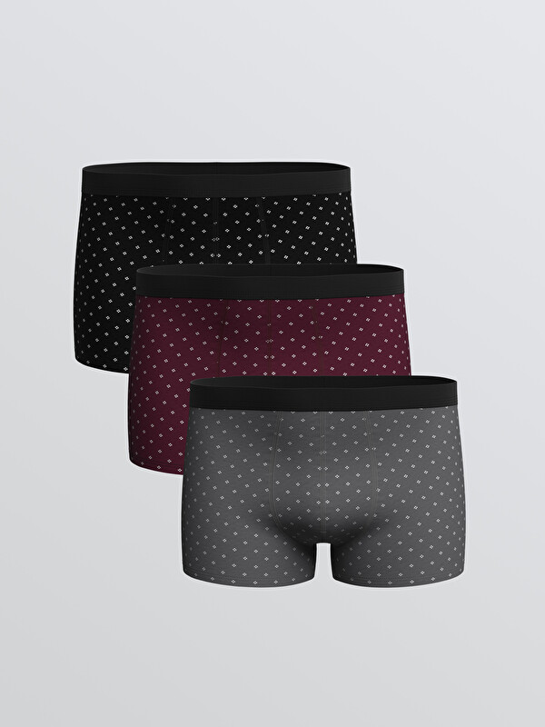 LC WAIKIKI Lot de 3 Caleçons Boxers en Coton Extensible Coupe Standard pour Hommes
