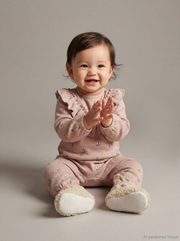 LCW baby Fırfır Detaylı Kız Bebek Tulum