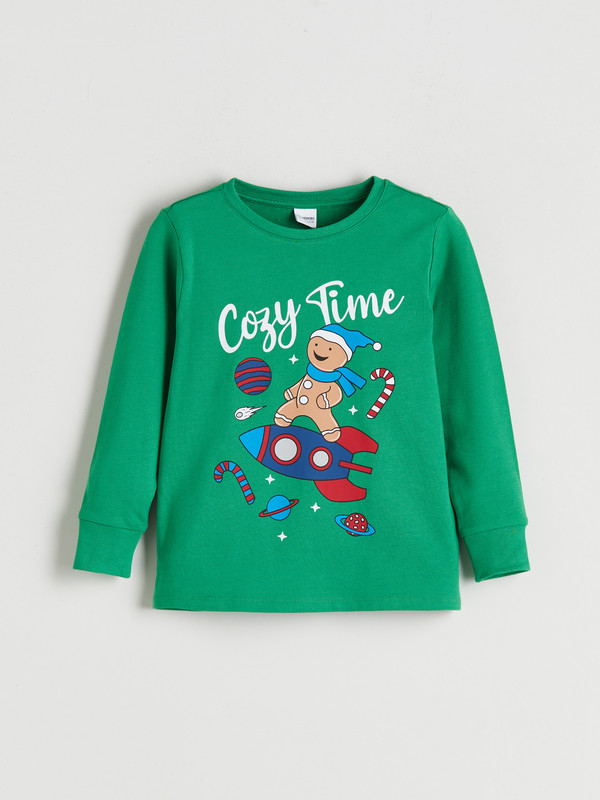 LC WAIKIKI Yeni Yıl Temalı Erkek Çocuk Pijama Üst