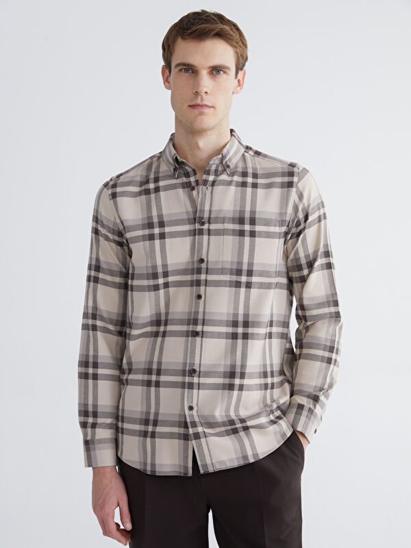 LCWAIKIKI Classic Regular Fit Uzun Kollu Ekose Erkek Gömlek