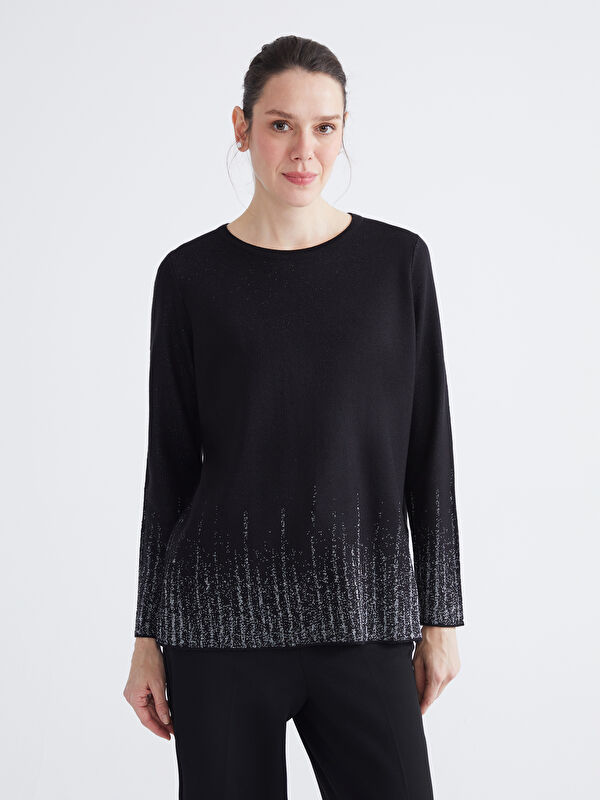 LCW Grace Crew Neck Patterned Women's Knitwear Sweater