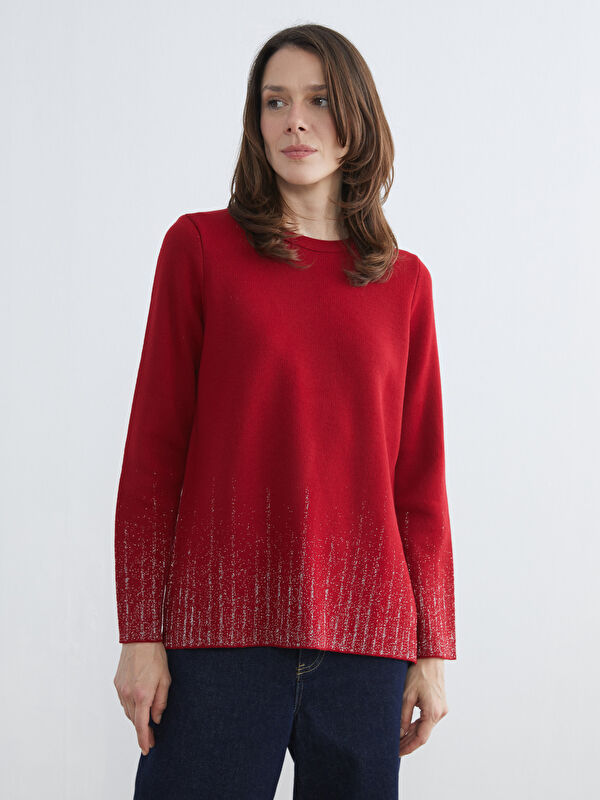 LCW Grace Crew Neck Patterned Women's Knitwear Sweater