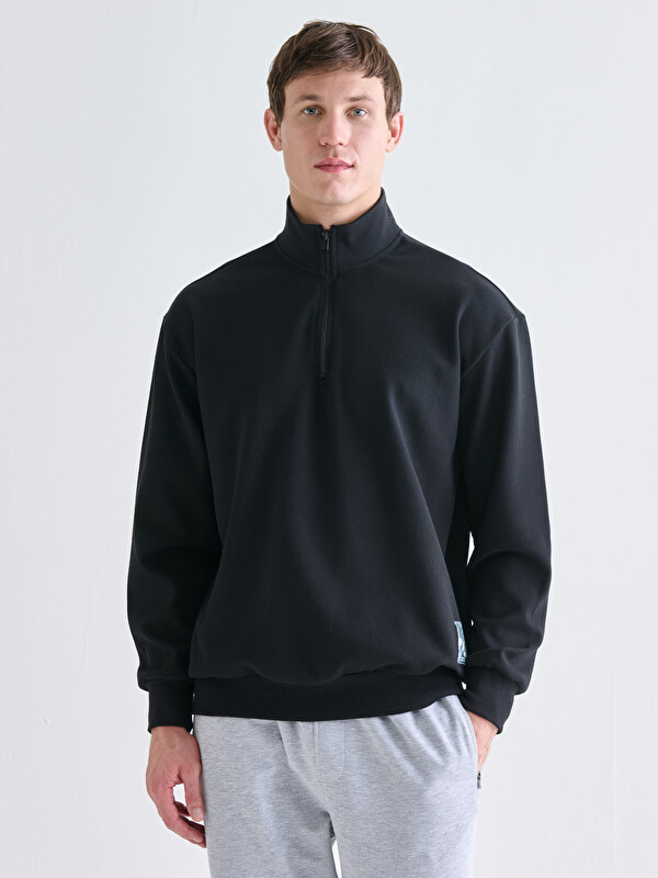 LCW ECO Fermuarlı Dik Yaka Erkek Sweatshirt