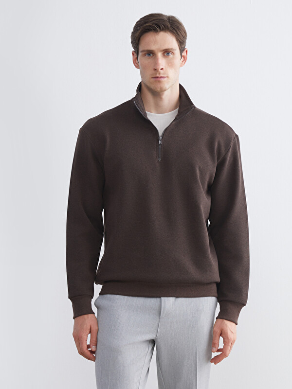 LCW ECO Fermuarlı Dik Yaka Erkek Sweatshirt