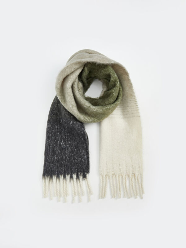 LCW ACCESSORIES Color Block Tasseled Women's Scarf