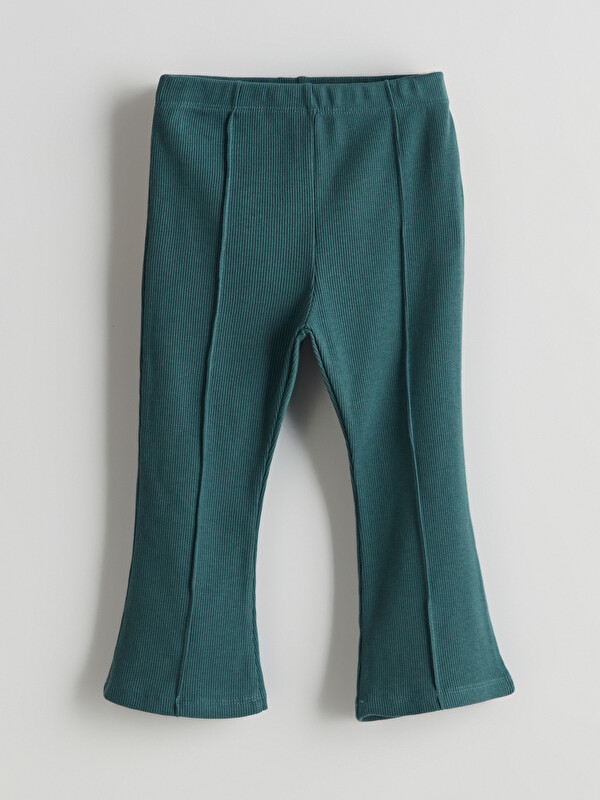 LCW ECO Beli Lastikli Basic İspanyol Paça Kız Çocuk Tayt