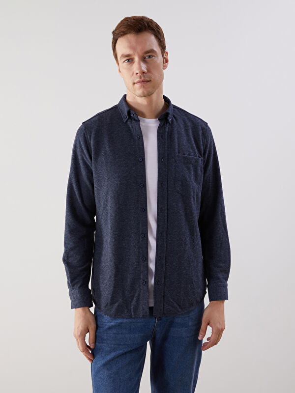 LCW ECO Regular Fit Uzun Kollu Gabardin Erkek Gömlek