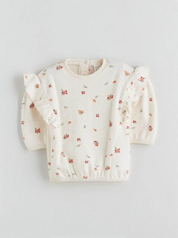 LCW baby Bisiklet Yaka Kız Bebek Sweatshirt