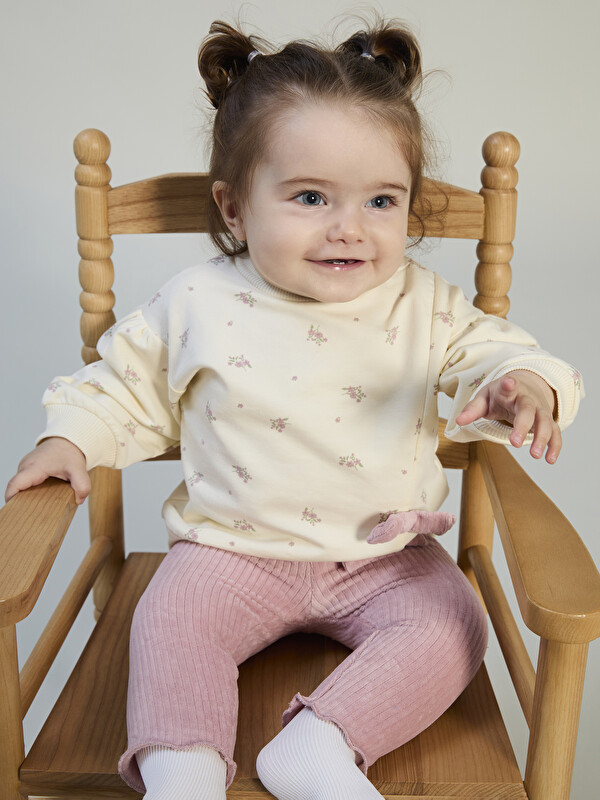 LCW baby Floral Baby Girls' Sweatshirt and Leggings