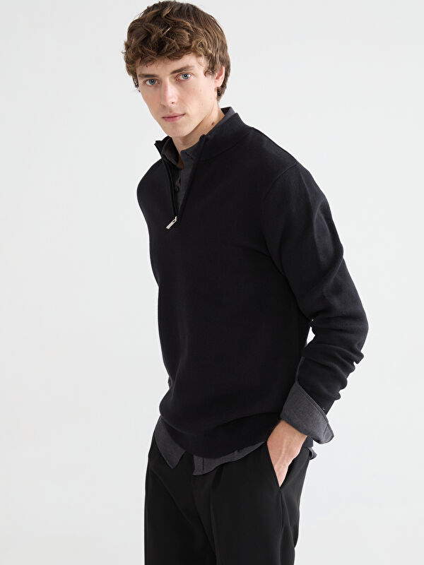 SOUTHBLUE Stand-Up Collar Men's Knitwear Sweater