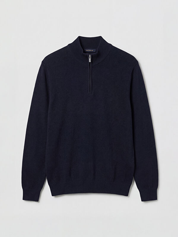 SOUTHBLUE Mock Neck Men's Knitwear Sweater