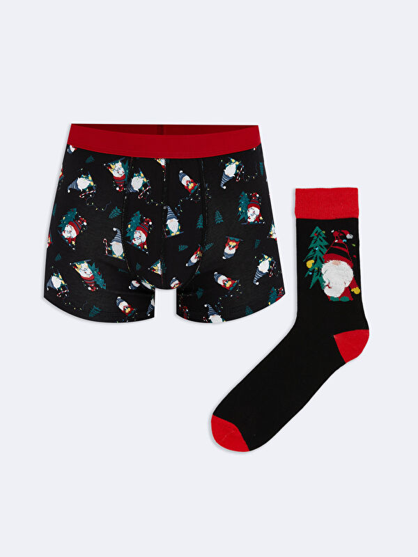 LC WAIKIKI Yılbaşı Temalı Erkek Boxer ve Çorap