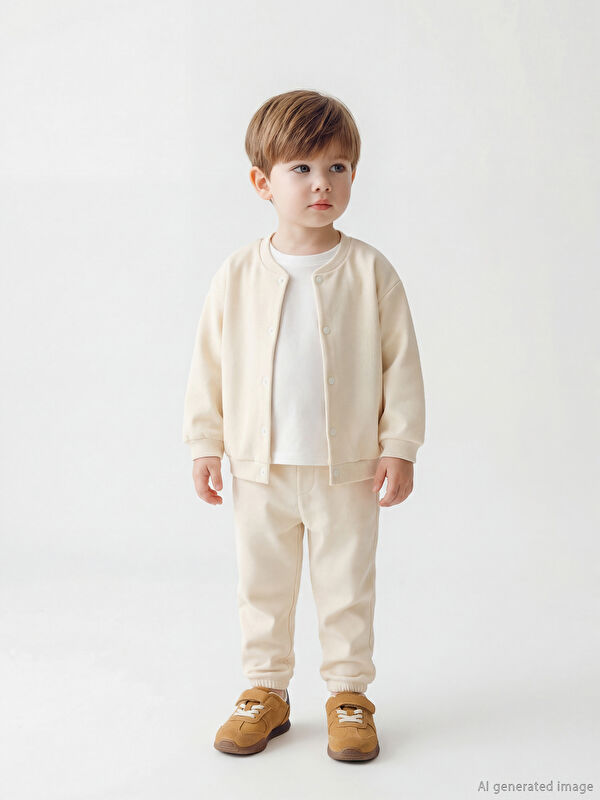 LCW baby Дөңгелек жағалы сәби ұл кардиганы мен спорттық шалбар жинағы