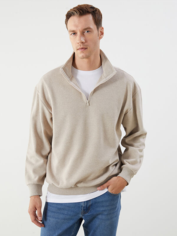 LCW ECO Dik Yaka Polar Erkek Sweatshirt