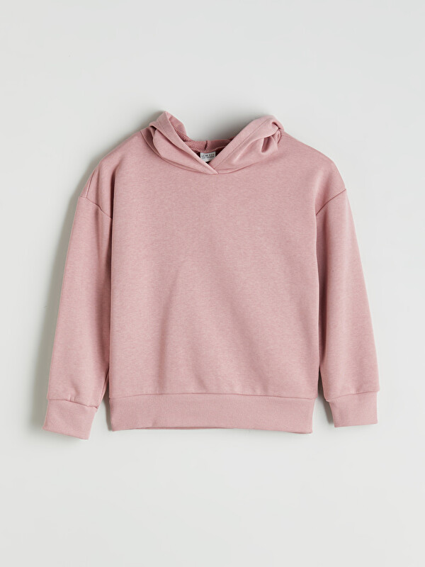 LCW ECO Kapüşonlu Basic Kız Çocuk Sweatshirt