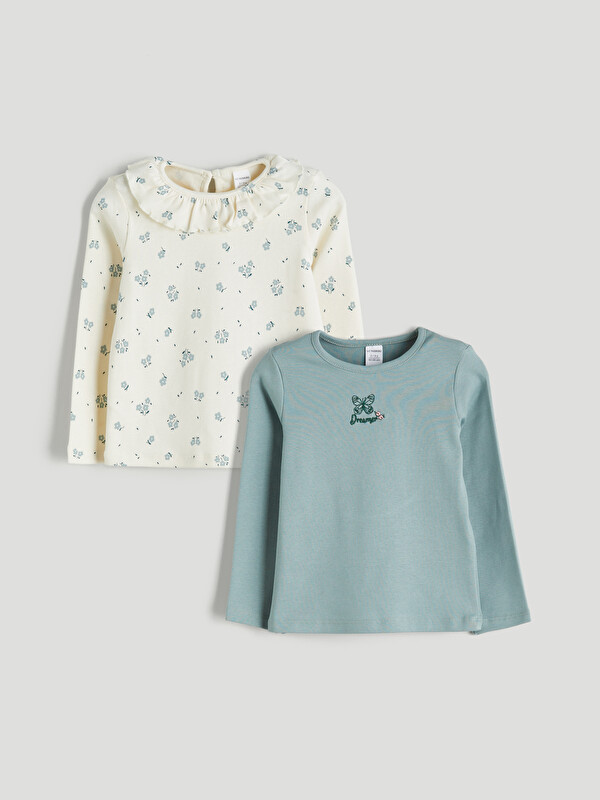 LCW Kids Crew Neck Long Sleeve Girls' T-Shirt 2-Pack