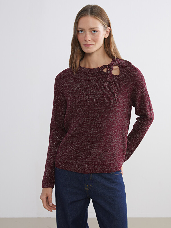 LCW Comfort Bağlamalı Yaka Kadın Triko Kazak