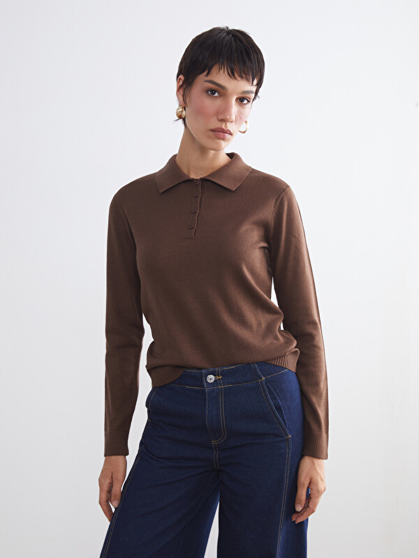 LCW Vision Polo Yaka Kadın Triko Kazak
