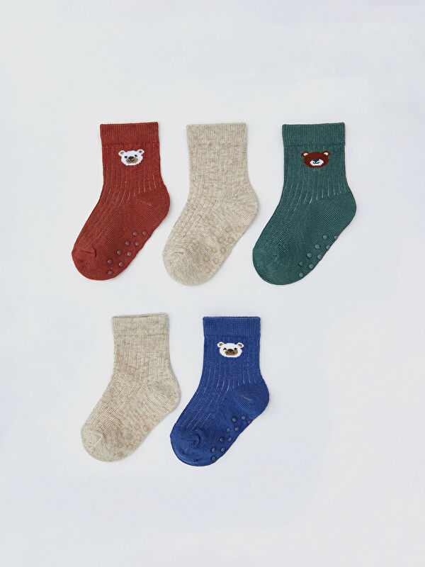 LCW baby Patterned Baby Boys' Ankle Socks 5 Pack
