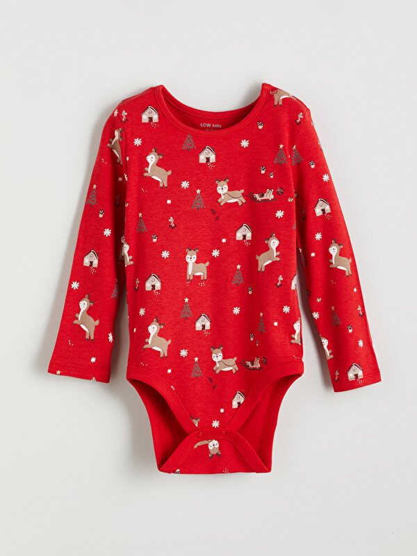 LCW baby Baskılı Kız Bebek Çıtçıtlı Body