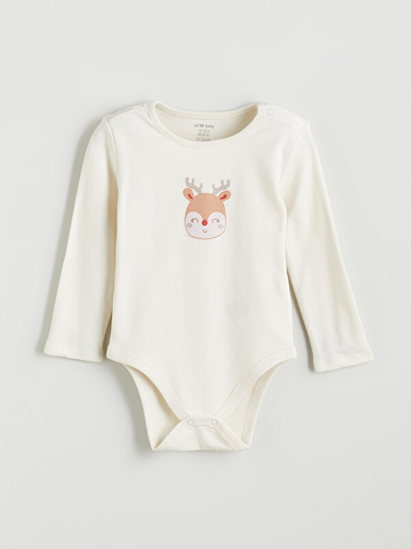 LCW baby Baskılı Kız Bebek Çıtçıtlı Body