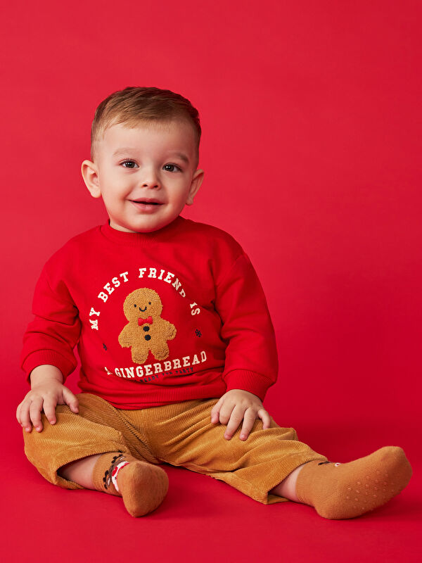 LCW baby Baskılı Erkek Bebek Sweatshirt ve Pantolon 2'li