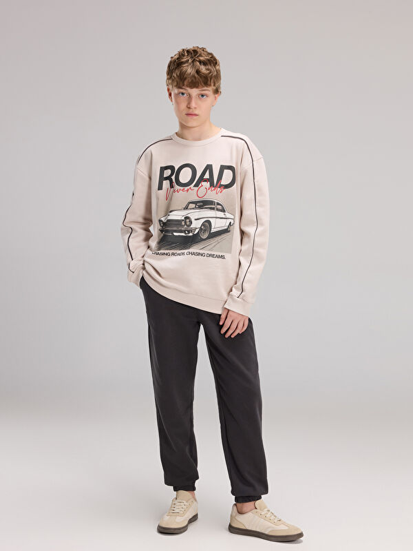 LCW Kids Baskılı Erkek Çocuk Sweatshirt ve Eşofman Altı