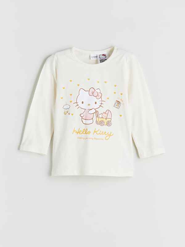 LCW Kids Hello Kitty Baskılı Kız Çocuk Pijama Üstü