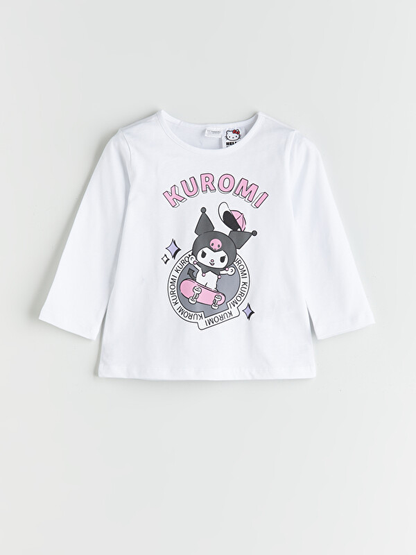 LCW Kids Bisiklet Yaka Kuromi Baskılı Kız Çocuk Pijama Üst