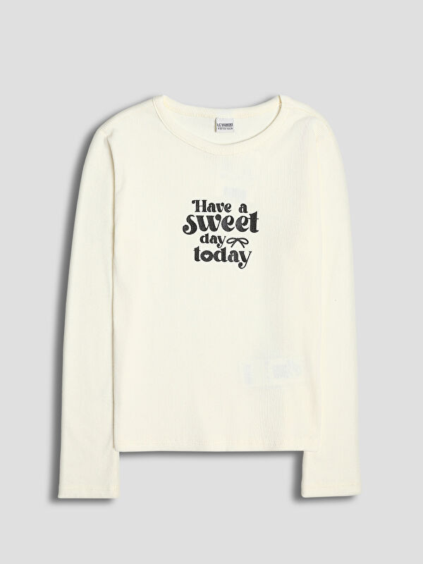 LCW Kids T-shirt Imprimé pour Filles à Col Rond