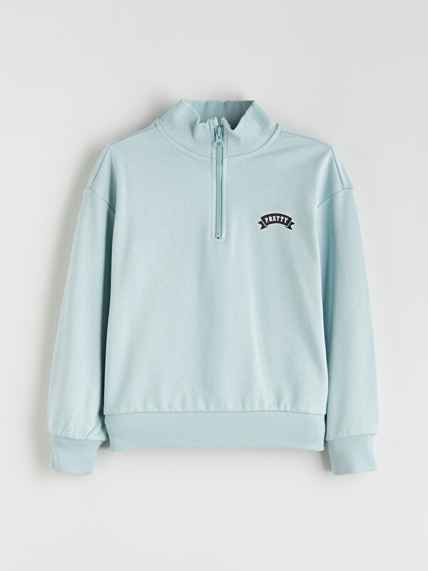 LCW ECO Dik Yaka Kız Çocuk Sweatshirt