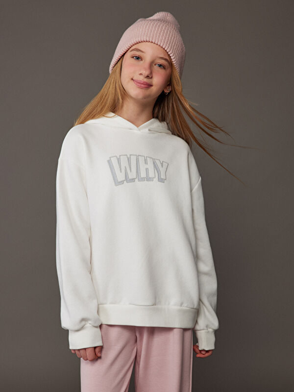 LCW Kids Kapüşonlu Kız Çocuk Kalın Sweatshirt