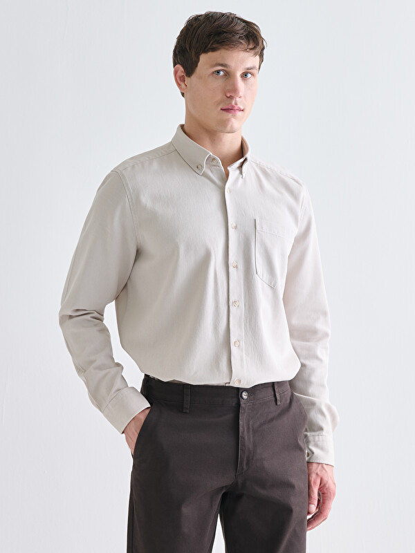LCWAIKIKI Classic Regular Fit Kısa Kollu Gabardin Erkek Gömlek