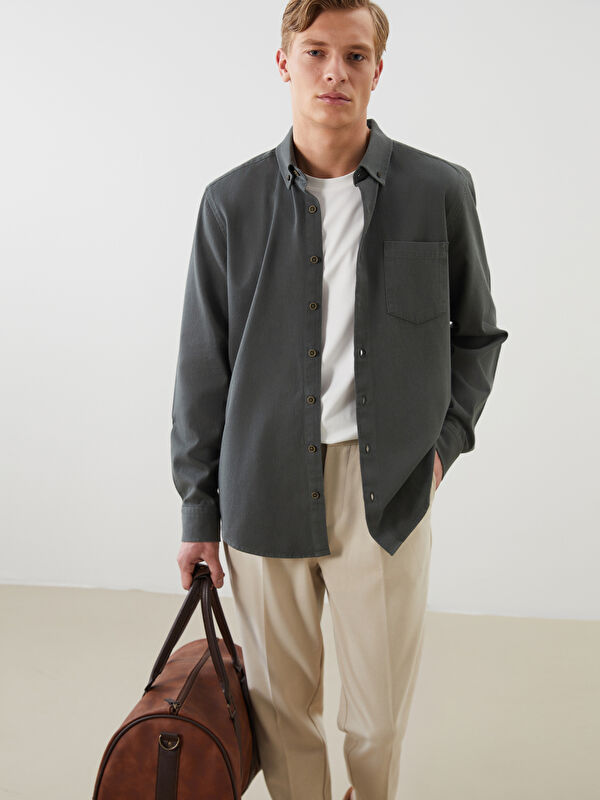 LCWAIKIKI Classic Regular Fit Kısa Kollu Gabardin Erkek Gömlek