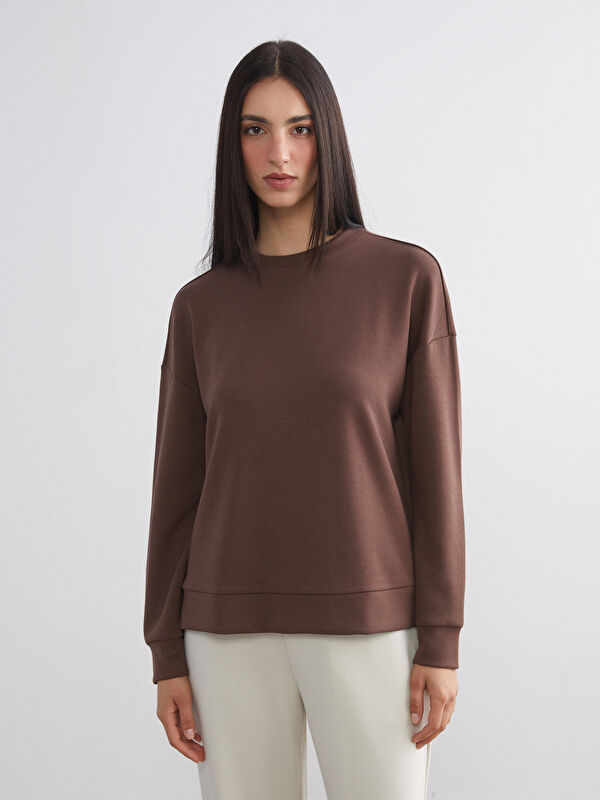 LCW Vision Bisiklet Yaka Oversize Kadın Sweatshirt