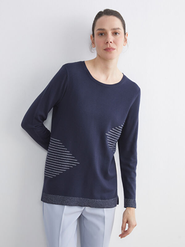 LCW Grace Crew Neck Patterned Women's Knitwear Sweater
