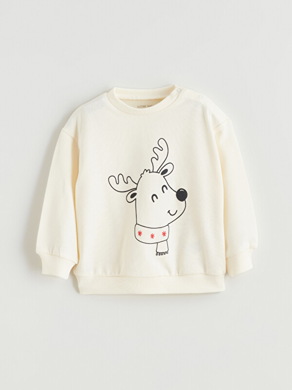 LCW baby Hayvan Nakışlı Erkek Bebek Sweatshirt