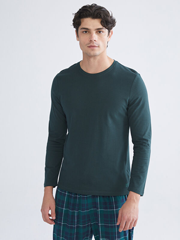 LC WAIKIKI Rundhalsausschnitt Langarm Pyjama-Oberteil für Herren