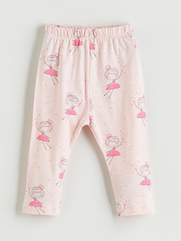 LCW ECO Beli Lastikli Baskılı Kız Bebek Pijama Alt